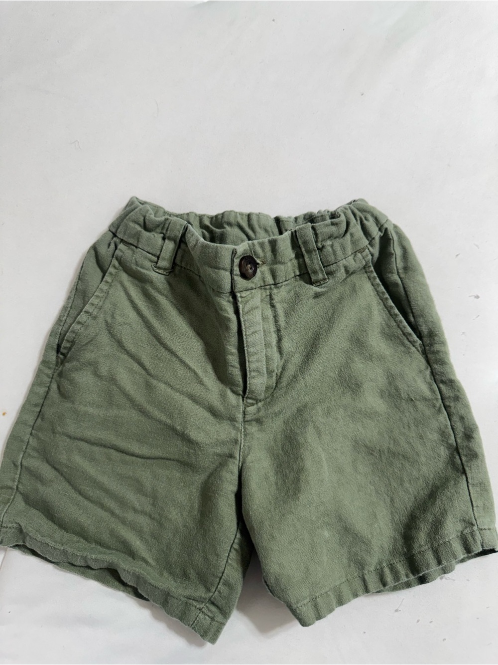 Toddler boy Janie & Jack Sage Green Elastic-Waist Shorts | 3T